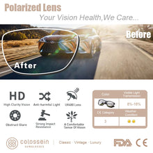 Load image into Gallery viewer, COLOSSEIN Classic Men's Square Polarized Sunglasses