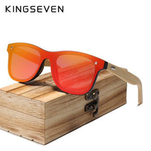 Load image into Gallery viewer, KINGSEVEN Bamboo Polarized Men's Square Sunglasses - Sunglass Associates