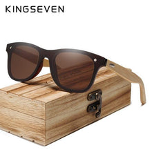 Load image into Gallery viewer, KINGSEVEN Bamboo Polarized Men's Square Sunglasses - Sunglass Associates