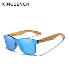 Load image into Gallery viewer, KINGSEVEN Zebra Wooden Men's Square Sunglasses - Sunglass Associates