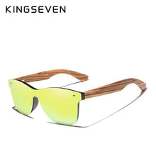 Load image into Gallery viewer, KINGSEVEN Zebra Wooden Men's Square Sunglasses - Sunglass Associates
