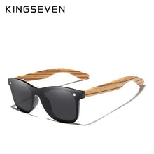 Load image into Gallery viewer, KINGSEVEN Zebra Wooden Men's Square Sunglasses - Sunglass Associates