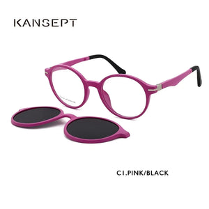 KANSEPT Kids TR90 Polarized Magnetic Clip-on Sunglasses