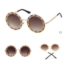 Load image into Gallery viewer, SORVINO Diamond Crystal Round Women's Sunglasses