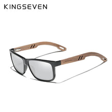 Load image into Gallery viewer, KINGSEVEN Brand TR90 Natural Walnut Wood Men&#39;s Rectangle Sunglasses
