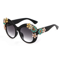 Load image into Gallery viewer, SORVINO Vintage Oversized Flower Diamond Women's Sunglasses