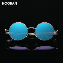 Load image into Gallery viewer, HOOBAN Classic Round Steampunk Men&#39;s Sunglasses