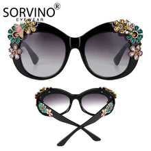 Load image into Gallery viewer, SORVINO Vintage Oversized Flower Diamond Women's Sunglasses