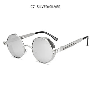 HOOBAN Classic Round Steampunk Men's Sunglasses
