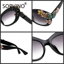 Load image into Gallery viewer, SORVINO Vintage Oversized Flower Diamond Women's Sunglasses