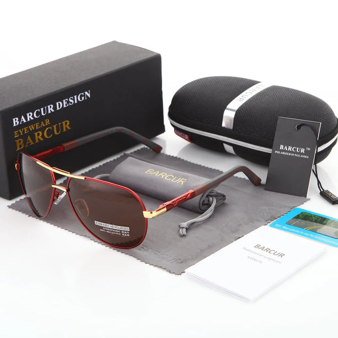 BARCUR Men's Polarized Pilot Driving Sunglasses