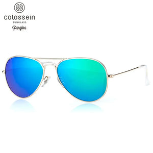 COLOSSEIN Women's Metal Frame Retro Polarized Pilot Sunglasses