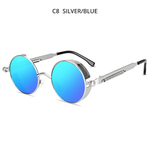 HOOBAN Classic Round Steampunk Men's Sunglasses