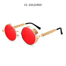 Load image into Gallery viewer, HOOBAN Classic Round Steampunk Men&#39;s Sunglasses