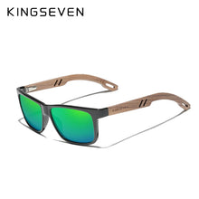 Load image into Gallery viewer, KINGSEVEN Brand TR90 Natural Walnut Wood Men&#39;s Rectangle Sunglasses