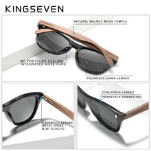 Load image into Gallery viewer, KINGSEVEN Vintage Men&#39;s Walnut Wooden Sunglasses