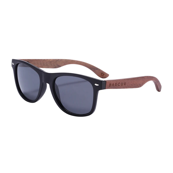 BARCUR Men's  High Quality Black Walnut Sunglasses
