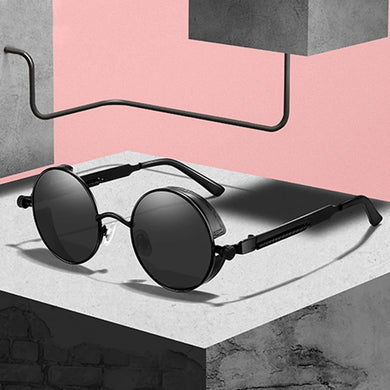 HOOBAN Classic Round Steampunk Men's Sunglasses