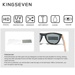 KINGSEVEN Vintage Men's Walnut Wooden Sunglasses