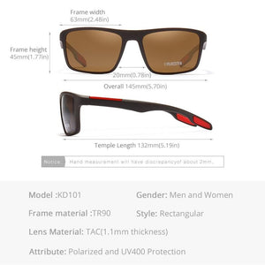 KDEAM Rectangular Ultra Light TR90 Men's Sunglasses