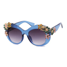 Load image into Gallery viewer, SORVINO Vintage Oversized Flower Diamond Women's Sunglasses