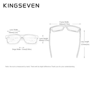 KINGSEVEN Brand TR90 Natural Walnut Wood Men's Rectangle Sunglasses
