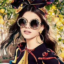 Load image into Gallery viewer, SORVINO Diamond Crystal Round Women's Sunglasses