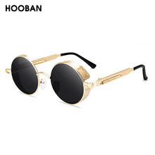 Load image into Gallery viewer, HOOBAN Classic Round Steampunk Men&#39;s Sunglasses
