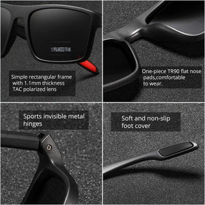 KDEAM Rectangular Ultra Light TR90 Men's Sunglasses - Sunglass Associates