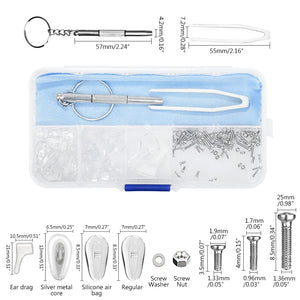 Nut Sun Glasses Set Nose Pad Optical Precision Eyeglasses Kit Screws Precision Repair Hand Tool Spectacles Watch Screwdriver - Sunglass Associates