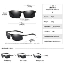 Load image into Gallery viewer, CLLOIO Brand Men&#39;s Polarized Aluminum Frame Sunglasses