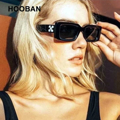HOOBAN Retro Small Rectangle Sunglasses