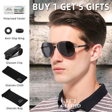 Load image into Gallery viewer, CLLOIO Men&#39;s Classic Aluminum Pilot Polarized Sunglasses