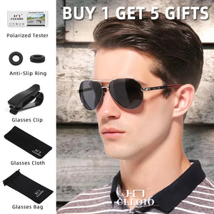 CLLOIO Men Classic Aluminum Polarized Sunglasses Women Driving Glasses Pilot Sun Glasses Brand Designer Male Vintage Sunglasses - Sunglass Associates