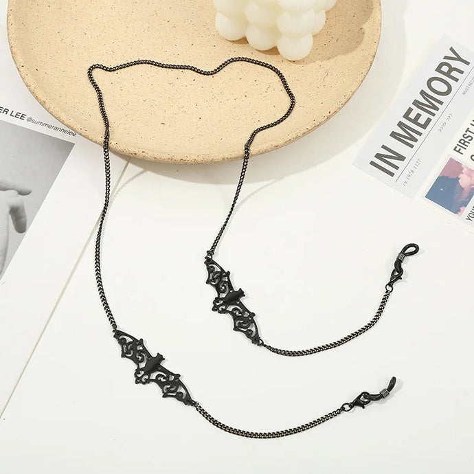 1pc Bat Glasses Chain Goth Sunglasses Eyeglass Necklace Black Bat Glasses Retainer Strap Holder Lanyards Party Accessories - Sunglass Associates