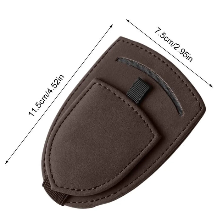 Sunglasses Leather Magnetic Clip Car Visor Holder
