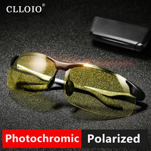 Load image into Gallery viewer, CLLOIO Aluminium Rimless Photochromic Day Night Vision Men&#39;s Anti-Glare Sunglasses