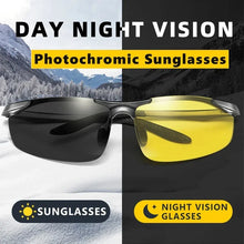 Load image into Gallery viewer, CLLOIO Aluminium Rimless Photochromic Day Night Vision Men&#39;s Anti-Glare Sunglasses