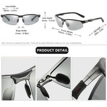 Load image into Gallery viewer, CLLOIO Photochromic Aluminum Frame Mens Polarized Driving Sunglasses