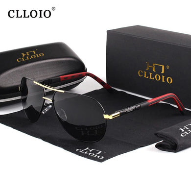 CLLOIO Men's Classic Aluminum Polarized Pilot Sunglasses