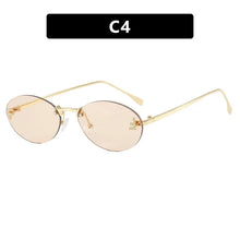 Load image into Gallery viewer, Rimless Retro Oval Cateye Women&#39;s Sunglasses