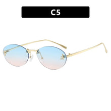 Load image into Gallery viewer, Rimless Retro Oval Cateye Women&#39;s Sunglasses