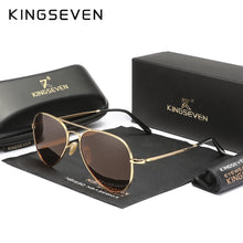 Load image into Gallery viewer, KINGSEVEN Men&#39;s Alloy Pilot Sunglasses