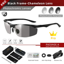 Load image into Gallery viewer, CLLOIO New Aluminum Photochromic Sunglasses Men Polarized Driving Glasses Anti-Glare Chameleon Fishing Sun Glasses UV400 Goggle - Sunglass Associates