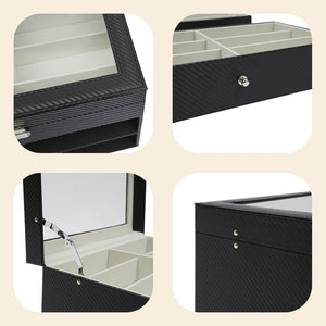 18-Grid Carbon Fiber  Sunglass Storage Case
