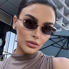 Load image into Gallery viewer, Rimless Retro Oval Cateye Women&#39;s Sunglasses