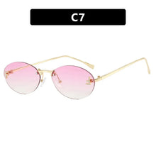 Load image into Gallery viewer, Rimless Retro Oval Cateye Women&#39;s Sunglasses