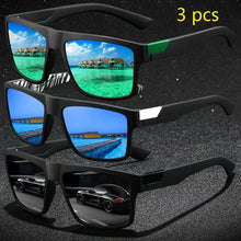 Load image into Gallery viewer, 3 Pieces Fashion Vintage Square Men's Sunglasses