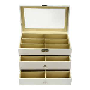 18 Slots Sunglasses Organizer with Drawers