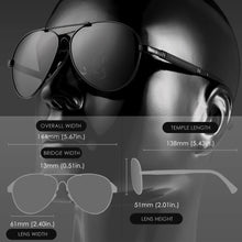 Load image into Gallery viewer, KDEAM Metal Men's Pilot Sunglasses
